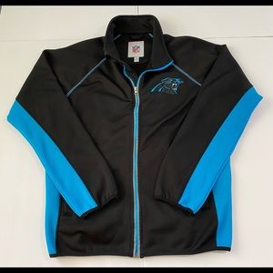 NFL Vintage Logo Carolina Panthers Zip Up Jacket Men's Size Medium Black/Blue